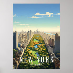 Póster nueva york city poster, nyc skyline art, manhattan