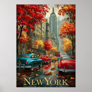 Póster nueva york city poster, nyc skyline art, manhattan