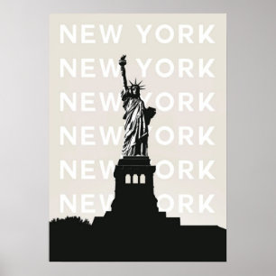 Póster nueva york city poster, nyc skyline art, manhattan