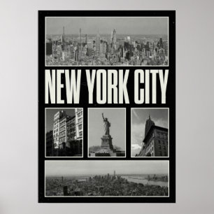 Póster nueva york city poster, nyc skyline art, manhattan