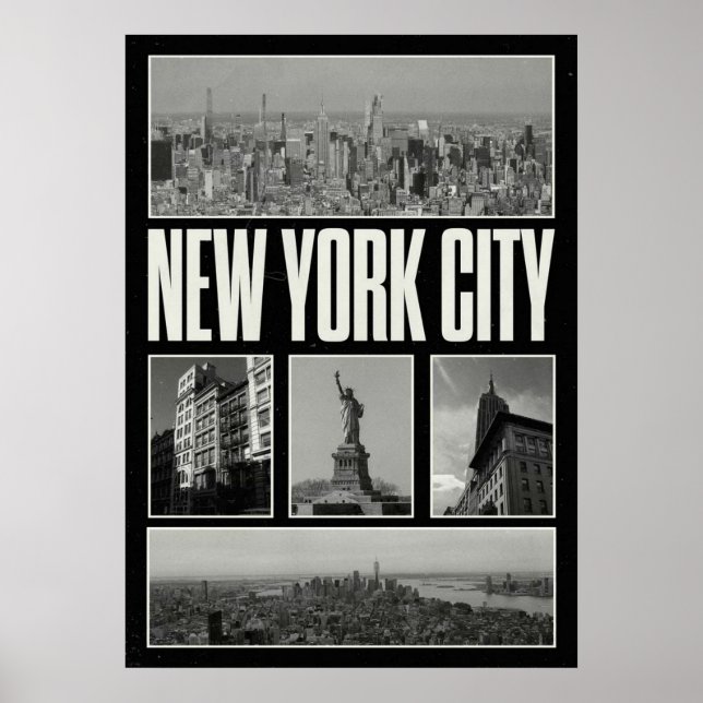 Póster nueva york city poster, nyc skyline art, manhattan (Frente)