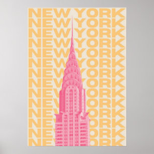 Póster nueva york city poster, nyc skyline art, manhattan