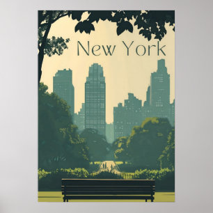 Póster nueva york city poster, nyc skyline art, manhattan