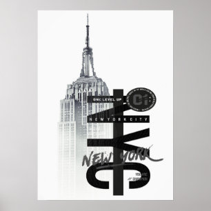 Póster nueva york city poster, nyc skyline art, manhattan