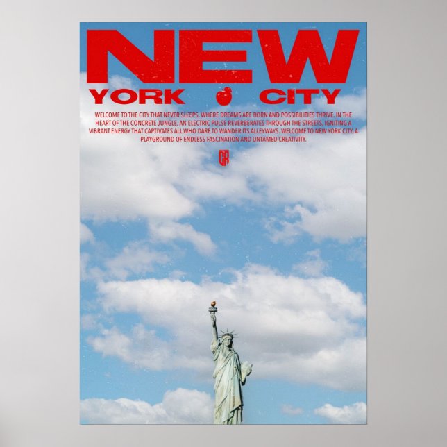 Póster nueva york city poster, nyc skyline art, manhattan (Frente)