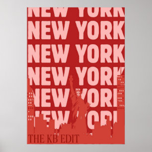 Póster nueva york city poster, nyc skyline art, manhattan