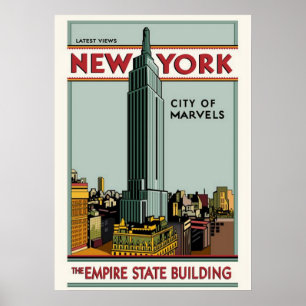 Póster nueva york city poster, nyc skyline art, manhattan