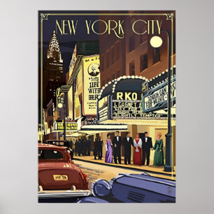 Póster nueva york city poster, nyc skyline art, manhattan