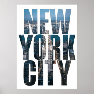 Póster nueva york city poster, nyc skyline art, manhattan