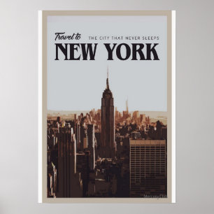 Póster nueva york city poster, nyc skyline art, manhattan