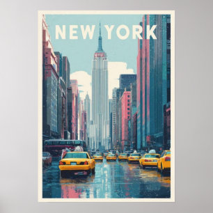 Póster nueva york city poster, nyc skyline art, manhattan