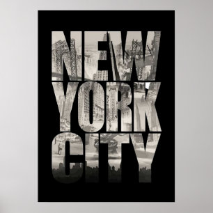 Póster nueva york city poster, nyc skyline art, manhattan