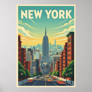 Póster nueva york city poster, nyc skyline art, manhattan
