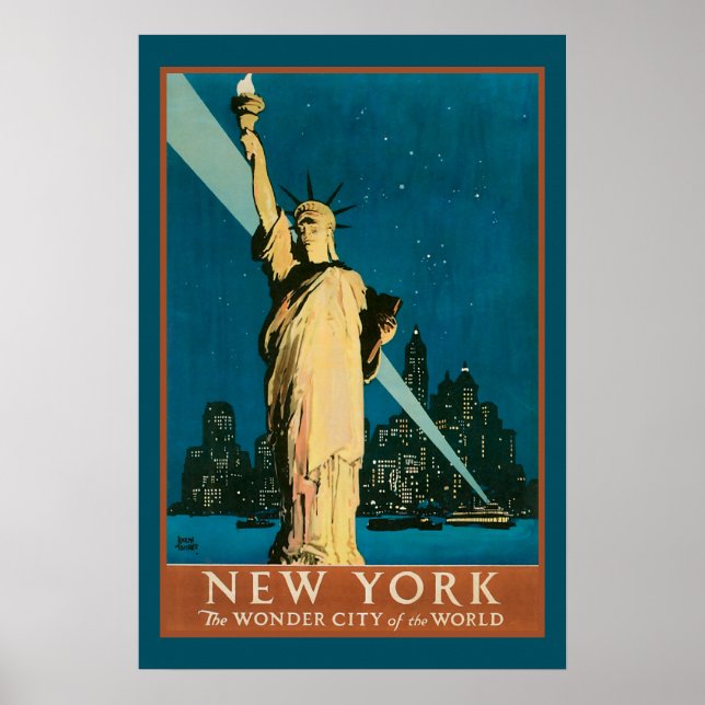 Póster Nueva York Ciudad del Mundo Maravilla (Frente)