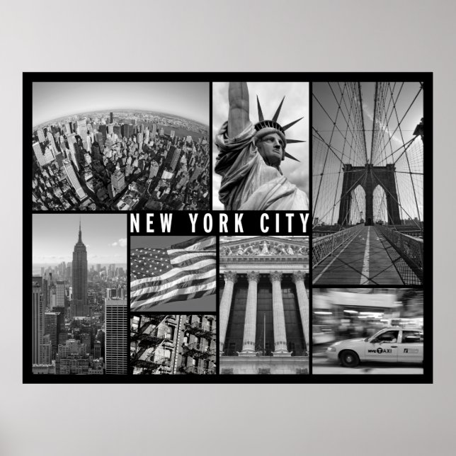 Póster nueva york ciudad en blanco y negro (Frente)