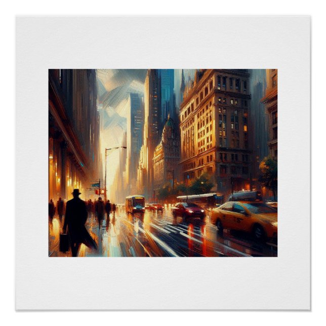 Póster Nueva York de noche, (Anverso)