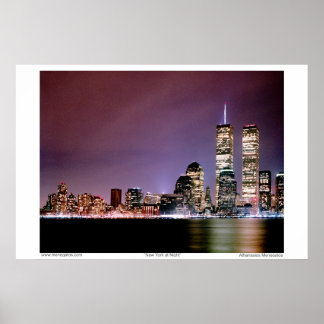 Póster Nueva York de noche
