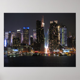 Póster Nueva York de noche