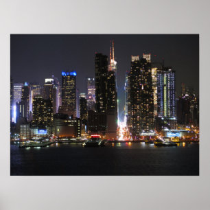 Póster Nueva York de noche
