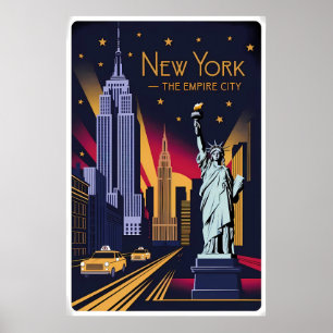Póster Nueva York - Empire State & Liberty