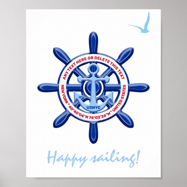 Póster Nueva York, Estados Unidos, Personalizable, viajes (Frente)