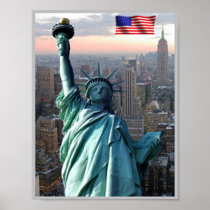 Póster Nueva York - Estatua de la Libertad - Estados Unid