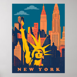 Póster Nueva York, Estatua De La Libertad, Viajes