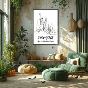 Póster Nueva York: La Ciudad que Nunca Duerme Arte Lineal