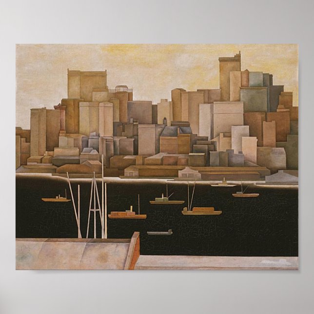 Póster Nueva York, Lower Manhattan de Stefan Hirsch, 1920 (Frente)