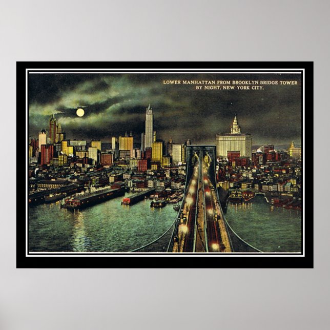 Póster Nueva York Manhattan 1910 (Frente)