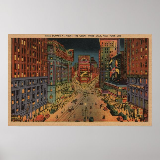 Póster Nueva York, nueva vista de Times Square (Frente)