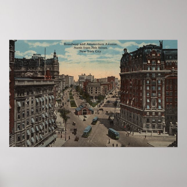 Póster Nueva York, Nueva York - Broadway y Amsterdam Aven (Frente)