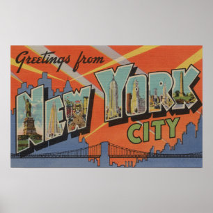 Póster Nueva York, Nueva York - Escenas de letras grandes