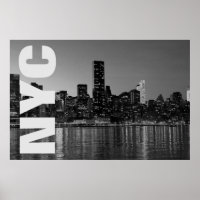 Nueva York Nueva York Manhattan Night Black White