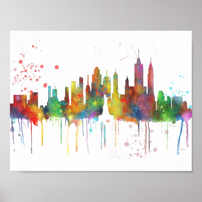 Póster NUEVA YORK, NY SKYLINE - Poster (Frente)