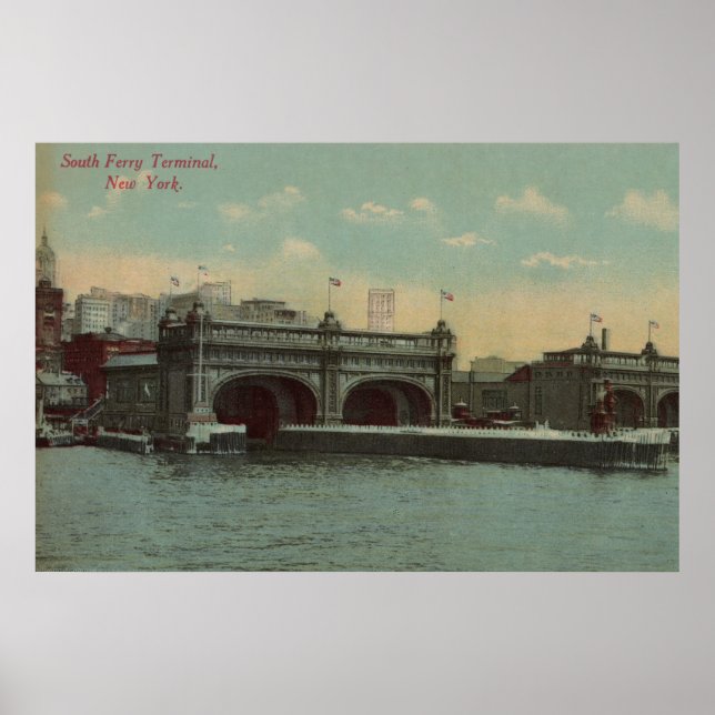 Póster Nueva York, NY - South Ferry Terminal Building (Frente)