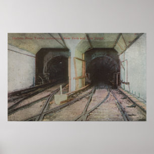 Póster Nueva York, NY - Túnel del río Hudson, sistema de 