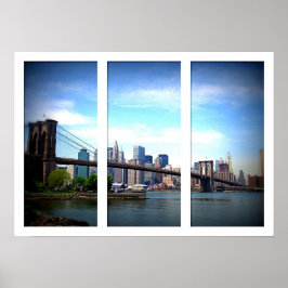 Póster Nueva York - Puente de Brooklyn