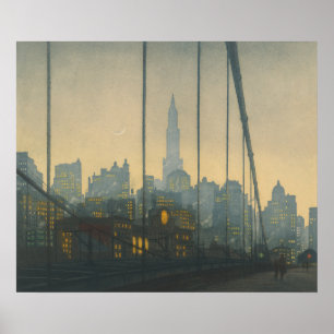 Póster Nueva York - Puente de Brooklyn (1972) - Tavik