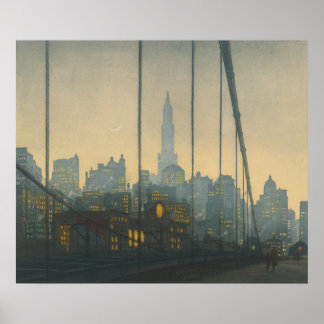 Póster Nueva York - Puente de Brooklyn (1972) - Tavik
