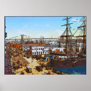 Póster Nueva York, Puerto Viejo