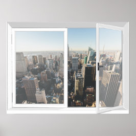 Póster Nueva York Skyline City View Fake Window