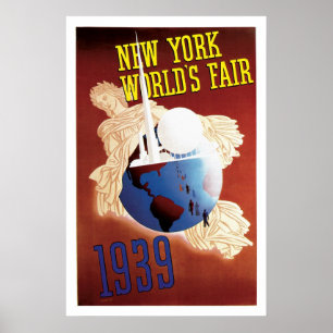 Póster Nueva York, viaje del vintage de la feria de mundo