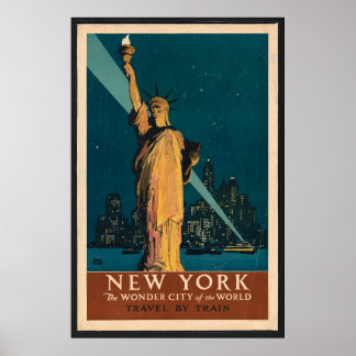 Póster Nueva York, Viajes, Adolph Treidler Vintage años 1