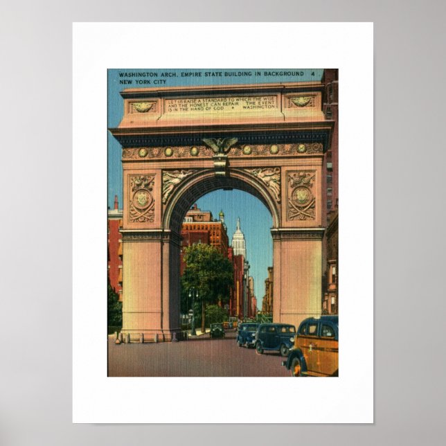Póster Nueva York, Washington Arch, Viñeta (Frente)