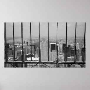 Póster Nueva York y Central Park Black & White