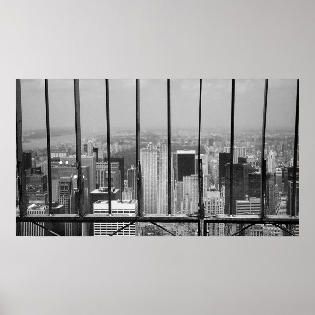 Póster Nueva York y Central Park Black & White (Frente)