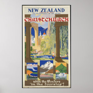 Póster Nueva Zelanda Christchurch