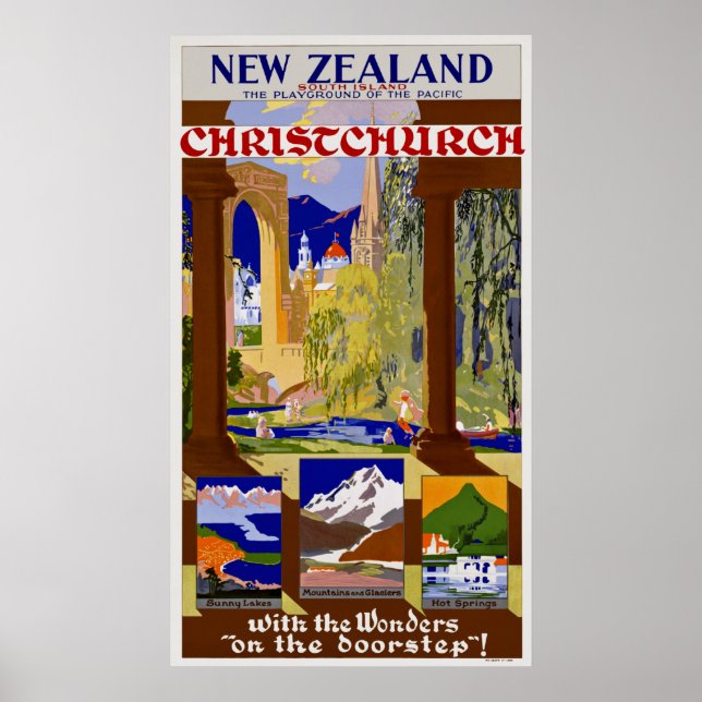 Póster Nueva Zelanda ~ Christchurch (Frente)