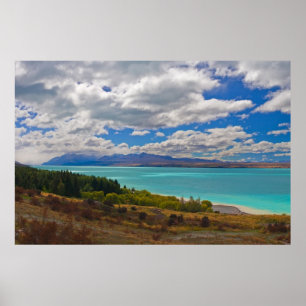 Póster Nueva Zelanda: Lago Pukaki